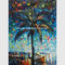 바다 풍경 멕시코만 월 아트 장식을 페인트를 칠하는 손 색칠한 팔레트 칼 석유