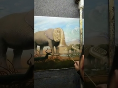 캔버스 벽 예술에 추상 다채로운 코끼리 그림