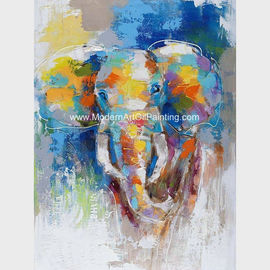 / 애니멀 프린트 캔버스 월 아트를 캔버스에 페인트를 칠하는 추상적 화려한 코끼리
