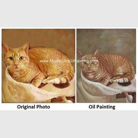 고양이 초상화 유화 손 -와 함께 페인트를 칠한 채 구성은 당신의 사진을 작품으로 전환합니다