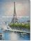에펠탑 ECO 용매를 페인트를 칠하는 손 색칠한 파리 오일