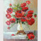 벽면 장식물을 위한 정물 캔버스를 페인트를 칠하는 현대 꽃 팔레트 칼 기름