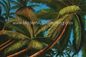 손은 다운되어 페인트를 칠하여 하와이 예술 작품 그림, 코코넛 나무 풍경 오일을 페인트를 칠했습니다